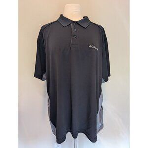 Columbia Mens Black Gray Omni Shade Performance Fishing Gear Polo Shirt XXL